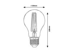 Rabalux  LED Smart Wifi filament žárovka A60 1x6W | E27 | 700lm | 3000-6500K | CCT - stmívatelná