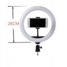 MG Selfie Ring Fill kruhové LED světlo 10'' + statív 1.8m, černé
