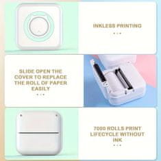 Přenosná Mini tiskárna, Tiskárna k mobilu, Přenosná tiskárna (Sada obsahuje tiskárnu, termální papír a kabel USB) | MINIPRINT