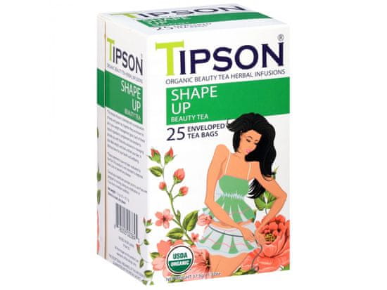 Tipson Tipson Organic Beauty SHAPE UP zelený čaj v sáčcích 25 x 1,5 g
