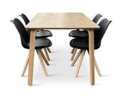 Nábytek Texim Dřevěný jídelní set ZAHA dekor dub + 4x židle Gina černá