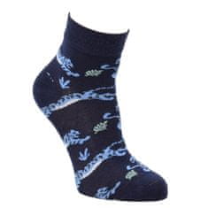 VIO  dětské barevné bambusové vzorované elastické ponožky 8101824 3pack, modrá, 23-26