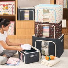 HOME & MARKER® Úložný box na oblečení, Organizér do skříně, Úložný box s víkem, Úložná krabice na textil (skládací, modrá, 66L) | STACKBOX