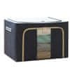 Úložný box na oblečení, Organizér do skříně, Úložný box s víkem, Úložná krabice na textil (skládací, modrá, 66L) | STACKBOX