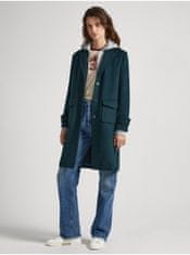 Pepe Jeans Petrolejový dámský vlněný kabát Pepe Jeans Nica S