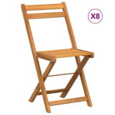 Petromila Skládací bistro židle 8 ks masivní akáciové dřevo