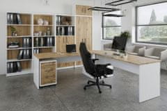 Nejlevnější nábytek Kancelářský psací stůl NEJBY GIANNI, bílá/dub wotan