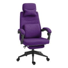 Otočná kancelářská židle s opěrkou hlavy fialová