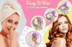 CoolCeny Osuška na vlasy - Turban Hair Wrap - Růžová