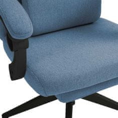 Timeless Tools Otočná kancelářská židle s opěrkou hlavy a nohou světle modrá