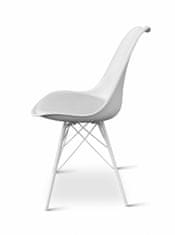 Nábytek Texim Dřevěný jídelní set ZAHA bílý + 4x židle Eco bílá