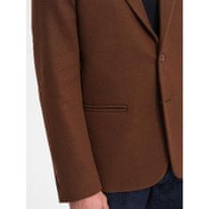 OMBRE Pánské volnočasové sako s ozdobnými knoflíky V1 OM-BLZB-0118 čokoládově hnědé MDN124313 XXL