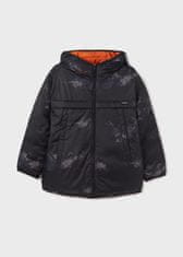 MAYORAL oboustranná bunda oranžovo černá s kapucí a kapsami, voděodolná Velikost: 8/128