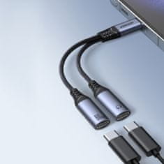 Joyroom SY-C03 adaptér USB-C / 2x USB-C, černý
