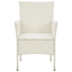 Vidaxl Zahradní židle s poduškami 4 ks polyratan bílé