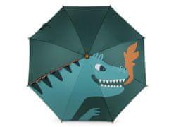 Kraftika 1ks zelená tmavá dinosaurus dětský deštník jednorožec