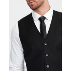 OMBRE Pánská obleková vesta bez klop V4 OM-BLZV-0112 černá MDN124333 XL