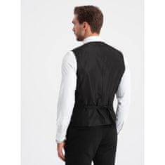 OMBRE Pánská obleková vesta bez klop V4 OM-BLZV-0112 černá MDN124333 XL