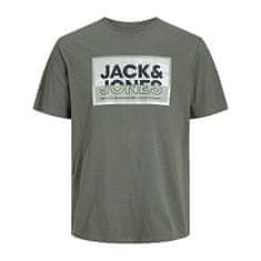 Jack&Jones Plus Pánské triko JCOLOGAN Standard Fit 12257335 Agave Green (Velikost 8XL)