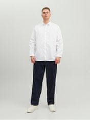 Jack&Jones Plus Pánská košile JPRBLACARDIFF Loose Fit 12235157 White (Velikost 5XL)