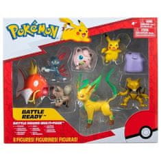Jazwares Pokémon Multi-Pack balení 8-Figurek Jigglypuff, Wuffela, Sniebel, Abra, Folipurba, Magikarp, Pikachu a Leafeon