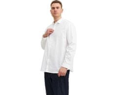 Jack&Jones Plus Pánská košile JPRBLACARDIFF Loose Fit 12235157 White (Velikost 5XL)