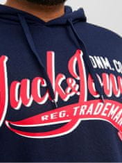 Jack&Jones Plus Pánská mikina JJELOGO Regular Fit 12236803 Navy Blazer (Velikost 5XL)