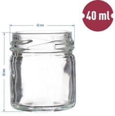 Browin Zavařovací sklenice 40 ml s barevným víčkem, 10 ks 
