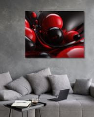 ZUTY Obrazy na stěnu - Černo červená abstrakce 40x50 cm bez rámu a bez vypnutí plátna
