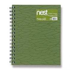 Spirálový linkovaný blok Foldermate NEST A5, zelený