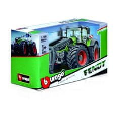 BBurago Kovový traktor Bburago s nakladačem Fendt 1050 Vario/New Holland