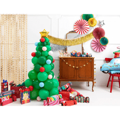PartyDeco Balónová girlanda Vánoční stromek, 65x161cm