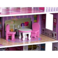 JOKOMISIADA Dřevěný domeček pro panenky s nábytkem + LED světlo