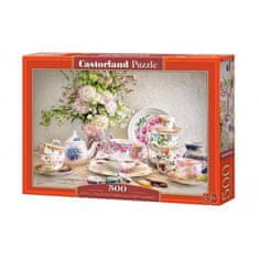 Castorland Puzzle Zátiší s porcelánem a květinami, 500 dílů