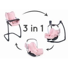 Smoby 3v1 Autosedačka a židle MC&Q pro panenky – sv. růžová
