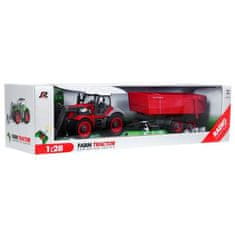 RAMIZ Traktor s vlečkou na dálkové ovládání - červený