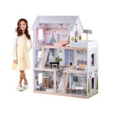 JOKOMISIADA Dřevěný domeček pro panenky ve stylu Boho + LED osvětlení