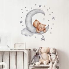 Tulimi Nálepky, dekorace na zeď - Medvídek s hvězdičkami