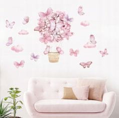 Tulimi Nálepky, dekorace na zeď - Motýlci, růžová
