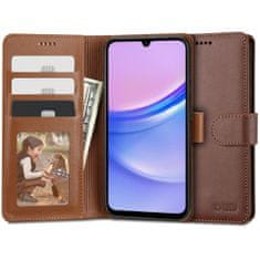 Tech-protect Wallet knížkové pouzdro na Samsung Galaxy A15 4G / 5G, hnědé