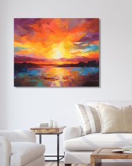 ZUTY Obrazy na stěnu - Západ slunce v horách 40x50 cm bez rámu a bez vypnutí plátna
