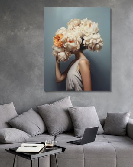 ZUTY Obrazy na stěnu - Žena s květinami na hlavě