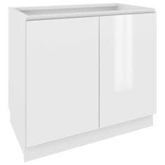 Veneti Dvoudveřová skříňka s policí IRENA - šířka 90 cm, lesklá bílá / bílá, nožky 10 cm