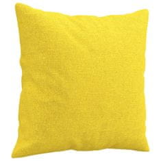 Greatstore 3místná pohovka s polštáři světle žlutá 180 cm textil
