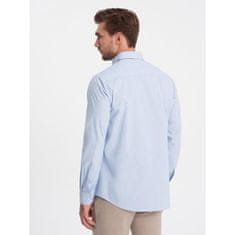 OMBRE Pánská bavlněná klasická košile REGULAR V1 OM-SHOS-0154 modrá MDN124349 S