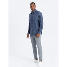 OMBRE Pánská bavlněná košile s kapsou REGULAR FIT V3 OM-SHCS-0147 modrá MDN124364 S