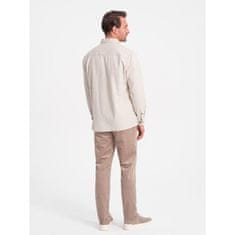 OMBRE Pánská bavlněná košile REGULAR FIT s kapsami na knoflíky V4 OM-SHCS-0146 olivová MDN124368 XL