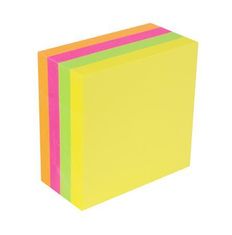 Victoria Samolepicí bloček, mix neonových barev, 75 x 75 mm, 4x 100 listů