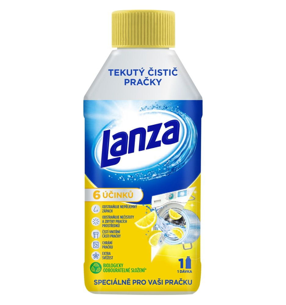 Levně Lanza tekutý čistič pračky - svěžest citronu 250 ml