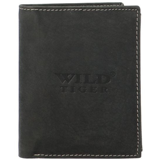 Wild Tiger Pánská kožená peněženka na výšku Wild Judern, černá